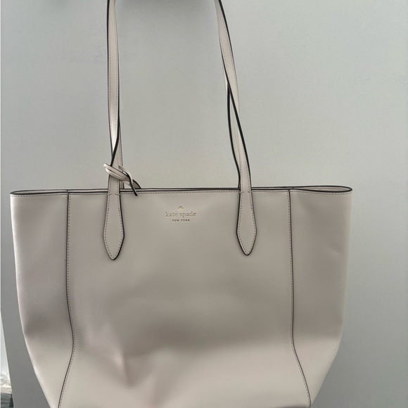 Kate Spade Light Beige Tote with Flower Charm - Picture 6 of 7